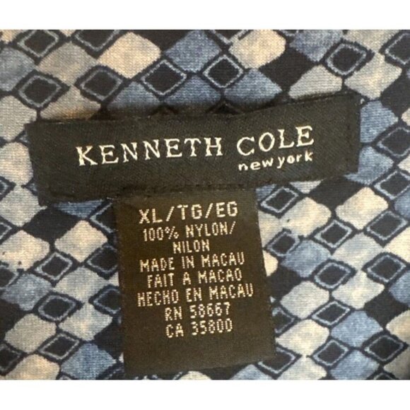 Kenneth Cole New York Men’s Blue Short Sleeve V Neck Pocket Nylon Shirt Sz XL - Picture 4 of 8